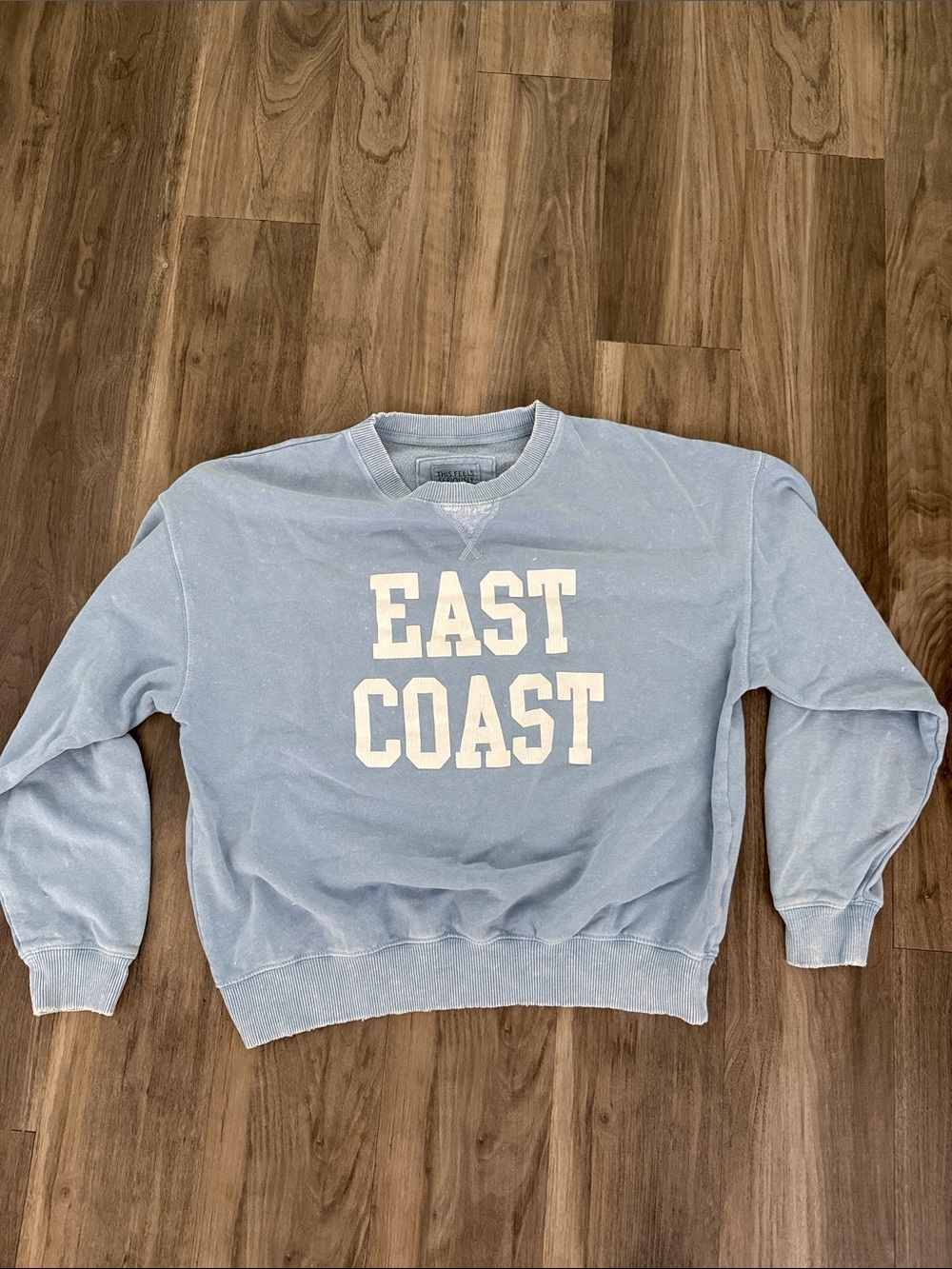 American Eagle Outfitters Light Blue 'EAST COAST' Crewneck Sweatshirt